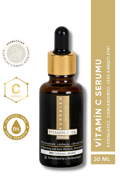 %15 C Vitamini Serum Niacinamid +Arbutin +Ferulik Asit