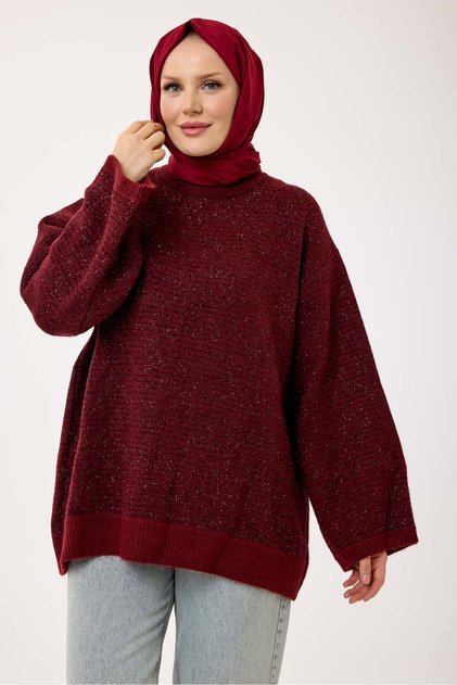 51172- Stylish Comfortable Glittery Women's Knitwear Long Sweater