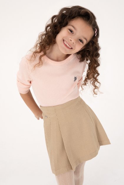 Girl's Powder Crew Neck Basic Sweater 50316808-Vr042
