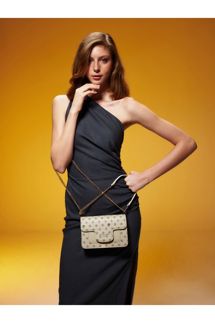 Premium Line Beige Monogram Women's Cross Shoulder Bag 05Po25Y10330-Mn