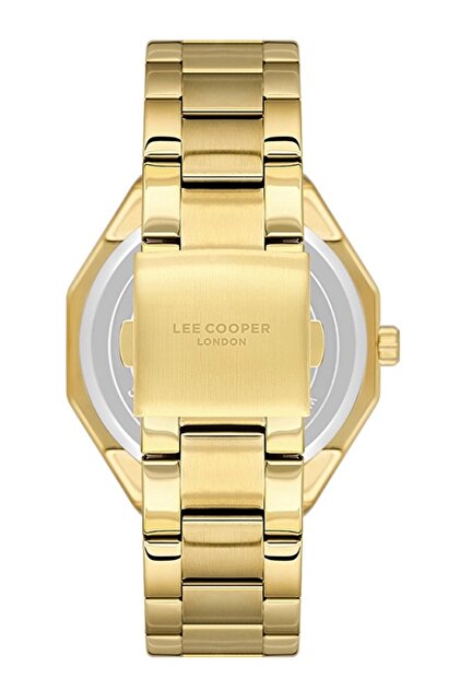 Lee Cooper Erkek Saat, Siyah Kadran, Gold Kasa, Gold Kordon, Kuru