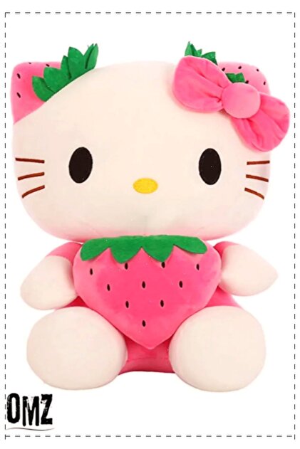 OMZ Hello Kitty Peluş Büyük Boy 45 Cm Pembe/mor/kırmızı Kız Cocuk