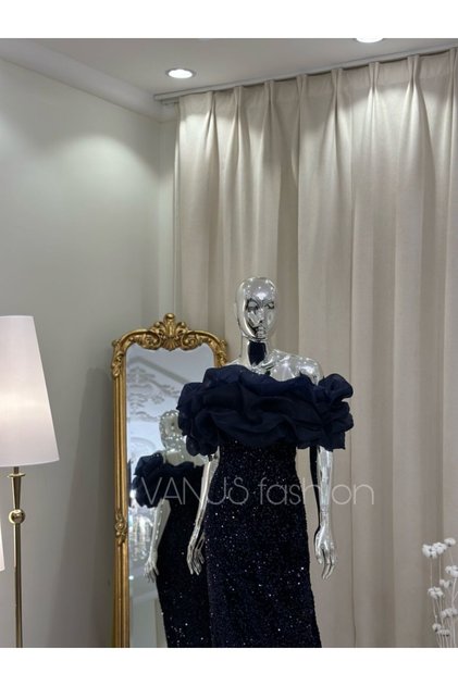 فستان سهرة طويل ( 2 لونين) 3972