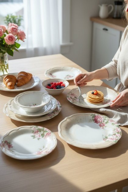 Porselen Rosey 24 Parça Yemek Takımı