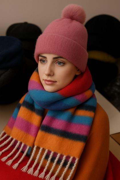 Super Double Winter Set – Women's Beanie & Scarf Combination