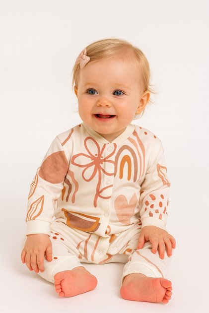 Floral Printed 3-Piece Baby Girl Jumpsuit