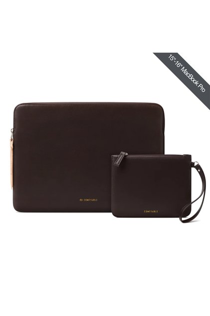 15"/16" MacBook Air/Pro Water-Resistant Laptop Sleeve and Accessory Bag - M1/M2/M3/M4/M5 Compatible - Chocolate
