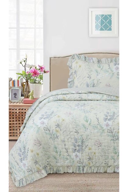 Breeze Fırfırlı Tek Kişilik Yatak Örtüsü Seti - 180x240 cm - Pvc Çantalı