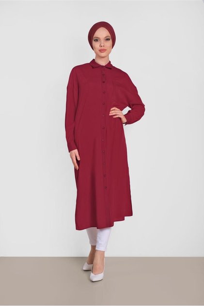 Buttoned Tunic with Side Slips 4435