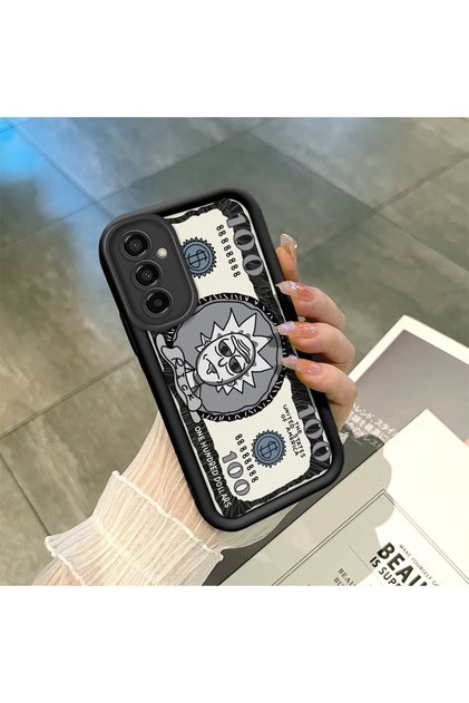 Samsung Galaxy M23/M13 Compatible Black Silicone Fun Patterned Shock Absorbing Phone Case