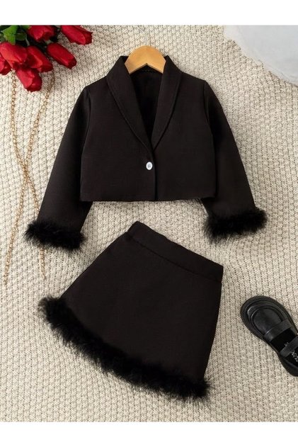 Girl's 2-Piece Combination Woven Jacket and Skirt
