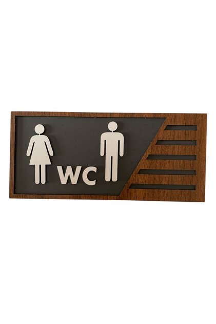 İnsan Figürlü Ahşap WC (Otel, Lokanta vb. Lavaboları İçin WC Yazısı)