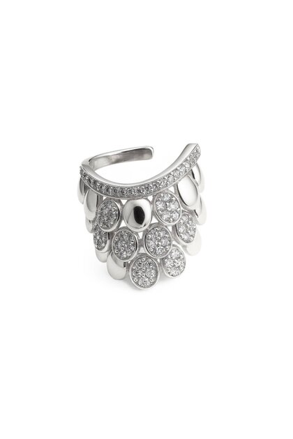 Rain silver ear cuff