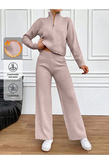 Set din tricot, 2 piese, cu fermoar
