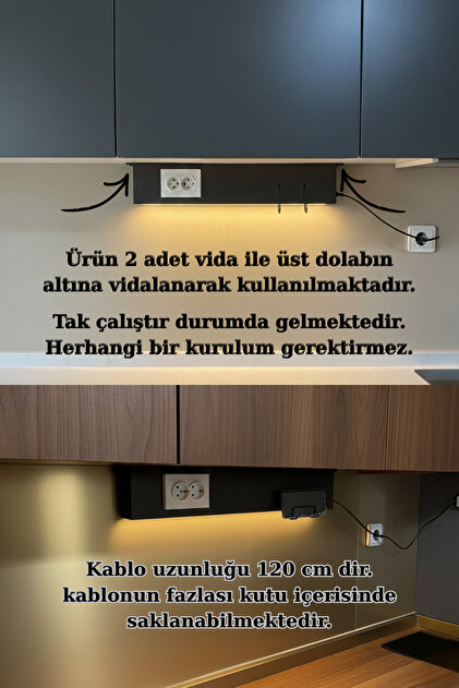 アサヒランプ　12V21CPまとめ売り Milonsa Dolap Altı Led Aydınlatma | Priz Modülü Çoklayıcı | Mutfak