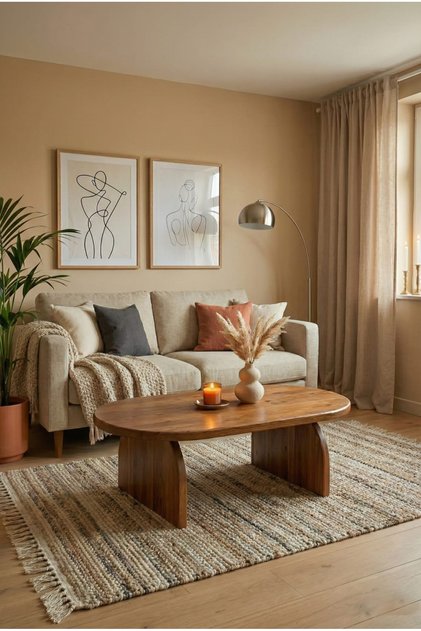 %100 Masif Çam Ahşap Oval Orta Sehpa – El İşçiliği Modern Doğal Tasarım (Özel Ölçü Yapabiliriz)