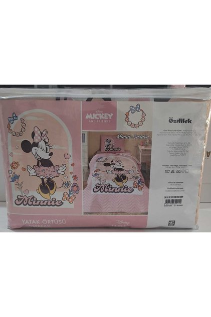 Licensed Disney Children's Bedspread Set Single Minnie Garden Pink