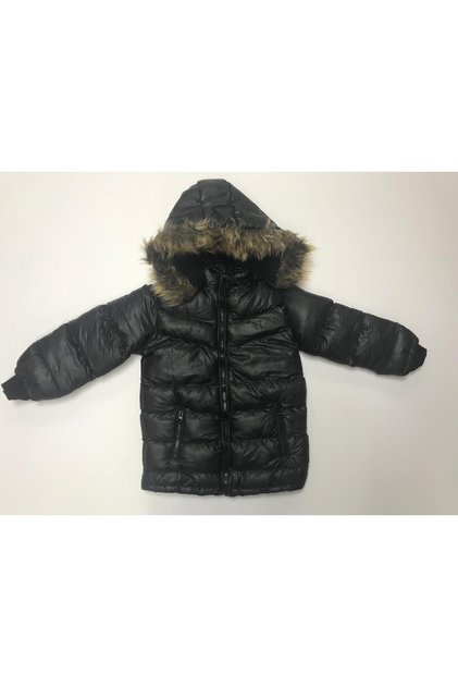 Kışlık fermuarlı kapüşonlu polar astarlı çift cepli su ve rüzgar geçirmez unisex çocuk mont