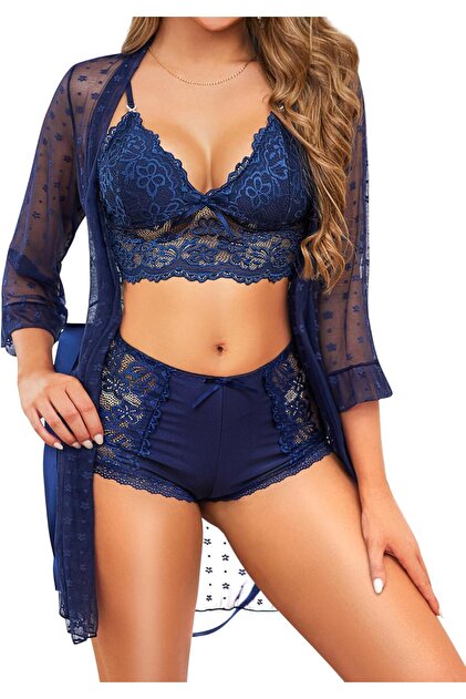 RSLove Sexy Lingerie Set for Women - Lace Underwear Dressing Gown with Bra  and Panties- Trendyol