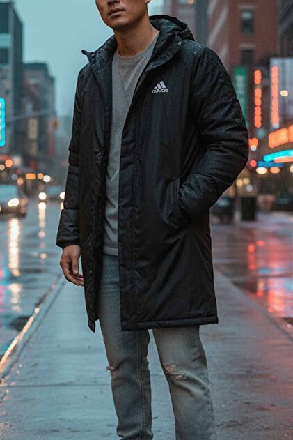 ジャケット・アウター STRETCH POLYESTER LONG LINER COAT adidas Men's Long Coat Ad-85-3- Trendyol