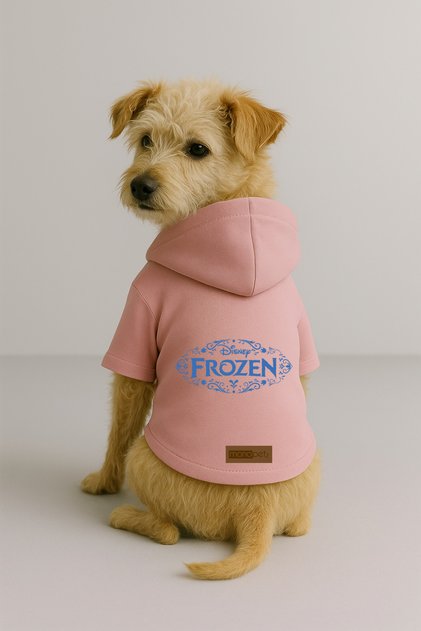 Printed Dog and Cat Outfit & Dress with Fleece Inside - Pink Color K Hooded Hoodie Bf57F