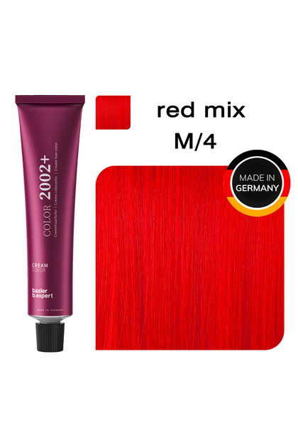 Vopsea de par permanenta BASLER color 2002+ M4, Roscat intens, rot-mix, produs profesional, 60 ml