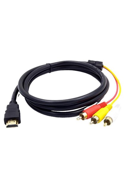 1pc HDMI to RCA Cable, 1080P 5ft HDMI Male to 3-RCA Video Audio AV Cable Connector Adapter One-Way T