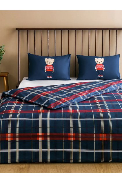 Lcw Home Mixed Bear Teddy Printed Double Duvet Cover Set