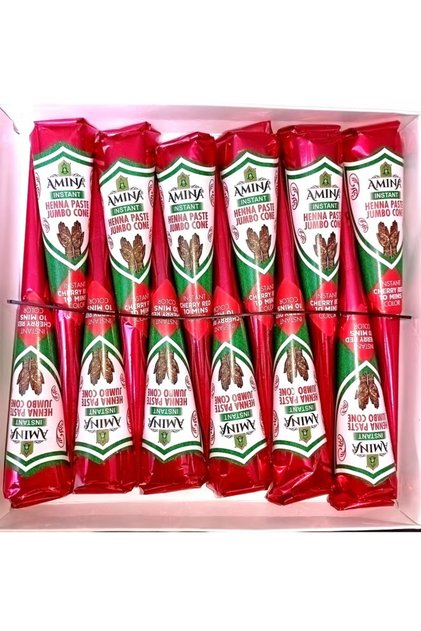 Organic Henna Instant Tattoo Henna Mehendi Jumbo Cherry Red 1 BOX-12 12PIECES