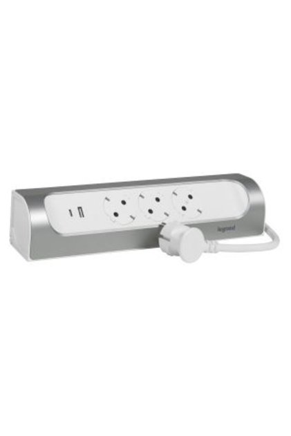 Premium Gümüş Renk 3'lü Köşe Prizi Usb Ve Typ-c (yüksek Kalite )