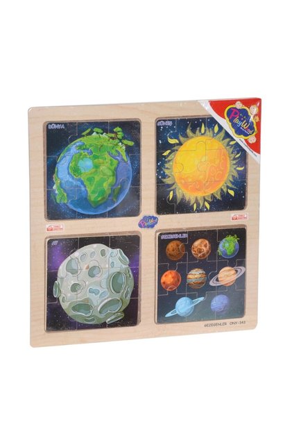 Ony-343/344/345/346 Wooden Educational 4-Piece Puzzle -Onyıl