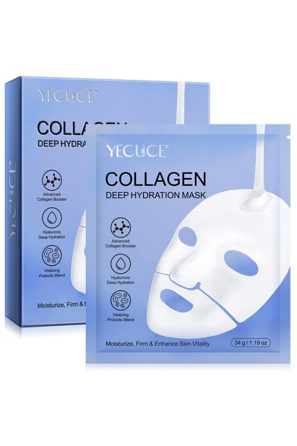 Masca cu colagen, antirid, hranire si hidratare, acid hialuronic, niacinamide, vitamina E