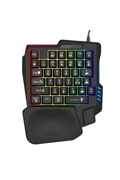 35-Key One-Handed RGB Backlit Mini Gaming Keyboard, Portable Ergonomic Game Console
