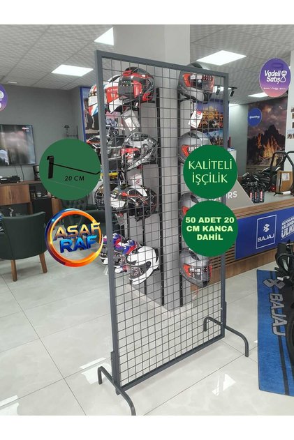 AYAKLI TEL PANO 100X200 CM 5x5 SIK TELLİ 50 ADET 20 CM KANCA DAHİL RENK:ANTRASİT