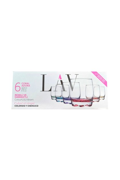 Set Adora de 6 pahare colorate 290 ml