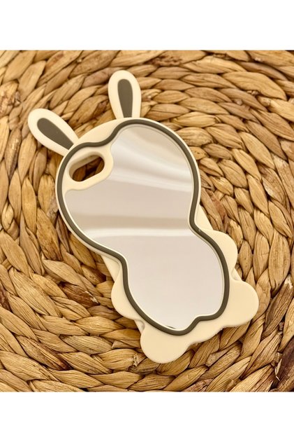 iPhone 7-8 Plus (5.5 Inch) Compatible Soft Dough Silicone Case with Rabbit Ear Detail and Wide Mirror
