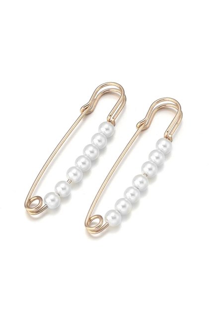 2pcs-gold 2pcs Brooch Anti-exposure Waistband Fixing Buckle Anti-pearl Safety Pin Multifunction Broo