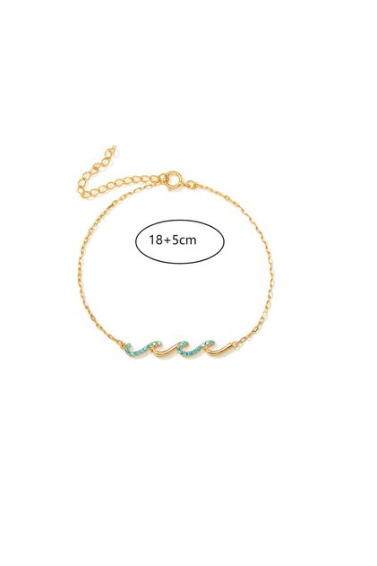 Gold 23cm Gold-color Stainless Steel Bracelets Exquisite Elegant Crystal Zircon Hollow Heart Charm C