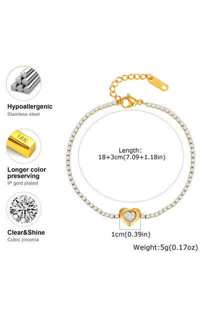 a Vnox Stainless Steel Bracelet Bangle For Women 18K Gold Color Plated Luxury Jewelry With Crystal .