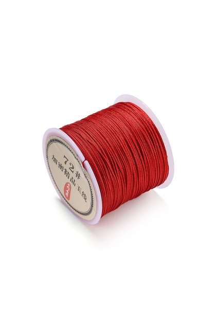 0.8mm x 50meters Red 50M/roll 0.8mm Nylon Thread Cord Chinese Knot Cord Bracelet Braided String For