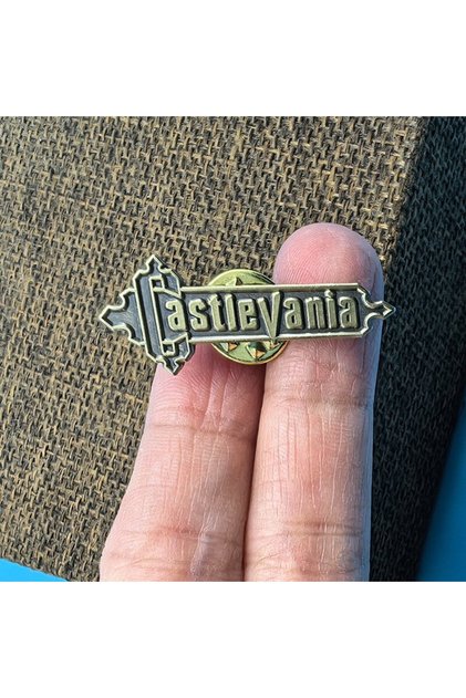 Antique Bronze Plated RPG Game Castlevania Logo Enamel pin Game Metal Badge Brooch RPG Gamer Jewelry