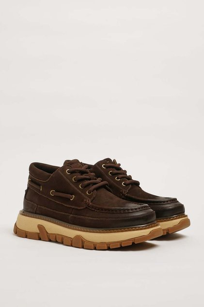 David Model Combination Leather Imported Sole Boots