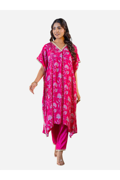 Women V Neck Kaftan and Pants Co-Ords