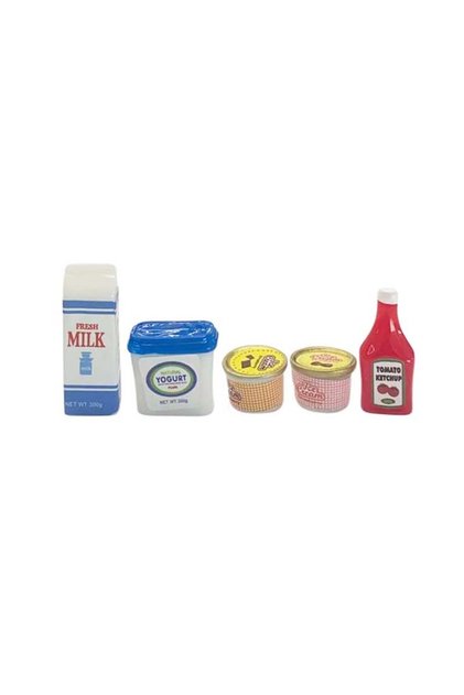 5pcs 5Pcs/Set 1:12 Dollhouse Accessories Miniature items Tomato Sauce Yogurt Model Food Doll Accesso