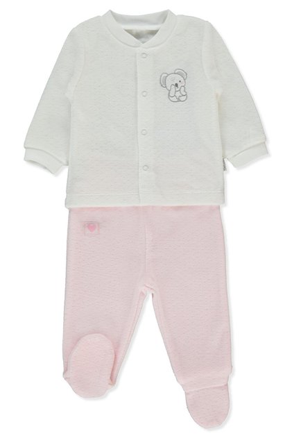 Velvet Pajama Set with Pants 2-Piece (My Little One) Pink