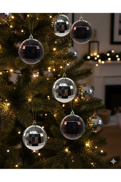 8 cm – Brown Matte Shiny Christmas Ball Ornament Disco Ball 6 Pieces Decorative Tree and Party Ornament