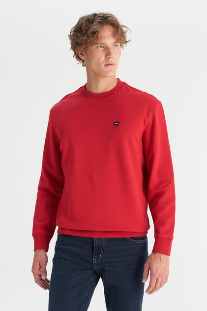 Men's patch logo sweatshirt red