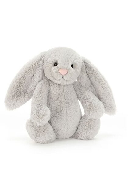 Bashful Silver Bunny Plush – Cute Valentine’s Gift for Kids & Adults, 28cm
