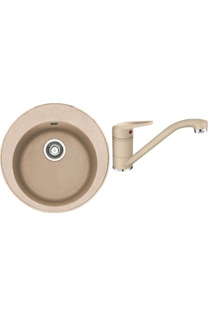 Pachet chiuveta bucatarie fragranite ROG 610 + Baterie Novara Plus, cartus ceramic, Avena