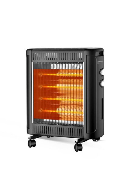 Vertical Electric Heater 4 Quartz Lamps 2400W with Wheels Safety Switch Model 2400W